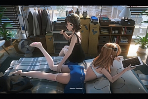 漂亮女孩子 美少女 白裤袜 房间 5k动漫壁纸